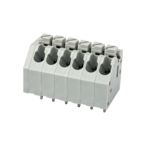 2-Way Push-in PCB mount single level terminal block, 3.5mm pitch, 16-28AWG wire gauge range,300V 6A rating (UL/cUL), IEC, UL, cUL, VDE safety approvals