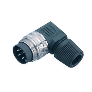 12-Pin M16 Male right angle connector, screw locking, solder termination, IP40 protectionrating