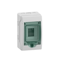 Mini Kaedra enclosure for modular device, 1 x opening, 4 x 18mm modules, Class II doubleinsulation, 63A rated current, self-extinguishing polymer enclosure, IP65 rated, IEC 61439-3, IEC60670-1, IEC60695-2-1, EN50262 approvals