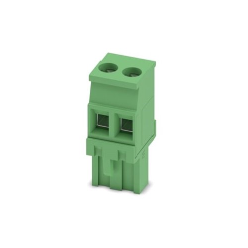 2-Way Pluggable terminal block, 5.08mm pin pitch, locking, screw terminal, 12-30AWG wirerange, 15A 300V rated (UL), polyamide green insulator UL94V-0, CSA/UL/VDE safety approvals