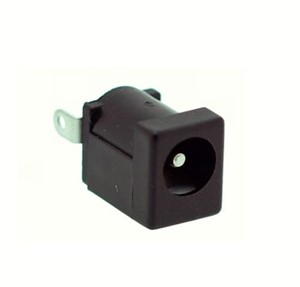 DC Jack, 12V 3.5A, vertical mount, black PBT housing (UL94V-0), 3-pin, 5.5mm x 2.5mm barrel