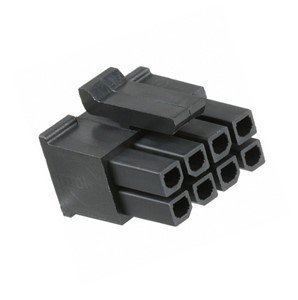 8-Pin Micro-Fit female housing, 3mm pitch, locking, GWIT, black polyamide (PA) nylon