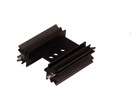 Black anodised heatsink, vertical PCB mount, 2-pin (tin plated), 7.0W @ 70C