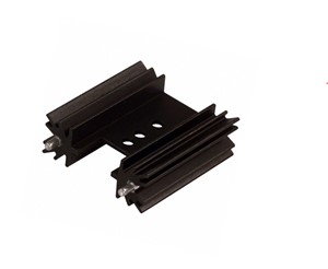 Black anodised heatsink, vertical PCB mount, 2-pin (tin plated), 7.0W @ 70C