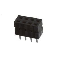 8-pin Dual row female receptacle connector, vertical mount, 2.54mm PCB pitch, 7.01mm insulatorheight, 30u" AU plasted contact area, UL94V-0 PPS material housing