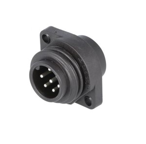 7-Pin C-Series circular connector (Hirschmann CA 6 GS), panel mount, male, 250V/10A