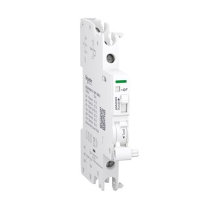 Acti9 Auxilliary OC contact, iOF/SD+OF, 2 C/O, 100mA to 6A, 24VAC-415VAC, 24VDC-130VDC, 4kVimpulse voltage, clip-on DIN rail mounting, EN/IEC 60947-5-1