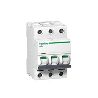 10A Miniature circuit breaker, 3-pole, DIN-rail mounting, type C curve, 6kA short circuit breakingcapacity, 230VAC 50/60Hz, 20,000 cycle mechanical endurance, 10,000 cycle electrical endurance