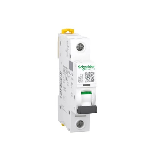 16A Acti9 IC60N Miniature circuit breaker, 1-pole, DIN-rail mounting, type B curve, 6kA short circuitbreaking capacity at 240VAC 50/60Hz, 20,000 cycle mechanical endurance, 10,000 cycle electricalendurance, IP20 environmental rating, EN/IEC 60947-2, EN/IEC 60898-1 standards