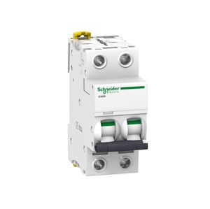 40A Miniature circuit breaker Acti9 iC60, two pole, DIN-rail mounting, type C curve, 6kA shortcircuit breaking capacity at 400VAC 50/60Hz, 20,000 cycle mechanical endurance, 10,000 cycleelectrical endurance