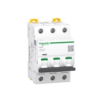 20A Miniature circuit breaker Acti9 iC60, three pole, DIN-rail mounting, type C curve, 6kA shortcircuit breaking capacity at 400VAC 50/60Hz, 20,000 cycle mechanical endurance, 10,000 cycleelectrical endurance