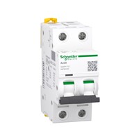 2A Miniature circuit breaker Acti9 iC60H, 2-pole, DIN-rail mounting, type C curve, 30kA shortcircuit breaking capacity at 240VAC 50/60Hz, 20,000 cycle mechanical endurance, 10,000 cycleelectrical endurance, IEC/EN 60947-2