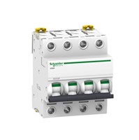 20A Miniature circuit breaker Acti9 iC60H, four pole, DIN-rail mounting, type C curve, 10kA shortcircuit breaking capacity at 440VAC 50/60Hz, 20,000 cycle mechanical endurance, 10,000 cycleelectrical endurance, IEC/EN 60947-2