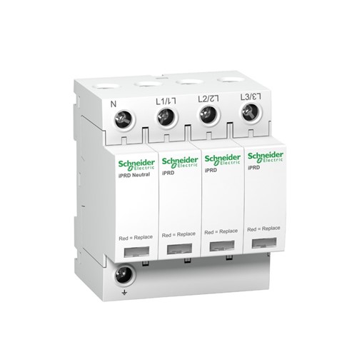 Acti9 iPRD20 Modular surge arrestor, 3P+N, DIN rail mounting, 230/400VAC @ 50/60Hz, 5kA nominaldischarge current, 20kA maximum discharge current, 350VAC maximum continuous voltage, IEC61643-11:2012
