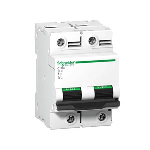 Acti 9 C120N Miniature circuit breaker, 2-pole, 80-amp, C-curve, 10kA breaking capacity, 250VDC,DIN rail mounting, 20,000 cycle mechanical durability,5,000 cycle electrical durability, EN/IEC60947-2