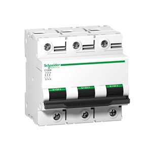 63A Miniature Acti9 circuit breaker, C120N, 3-pole, C-curve, 10kA breaking capacity at 375VDC,DIN rail mounting, 20,000 cycle mechanical durability, 10,000 cycle electrical durability,IEC 60947-2