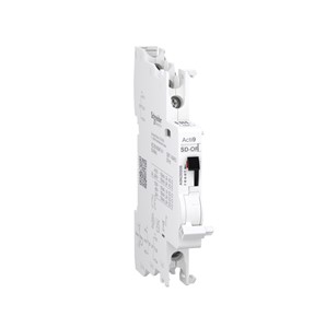 Acti9 Auxilliary contact, 2 C/O, OF/OF or OF/SD, 24VAC-415VAC, 24VDC-130VDC, 4kV rated impulsevoltage, clip-on DIN rail mounting, EN/IEC 60947-5-1