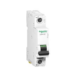 Acti 9 C60H-DC Miniature circuit breaker, 1-pole, 50-amp, C-curve, 6kA breaking capacity, 500VDC,DIN rail mounting, 20,000 cycle mechanical durability, 3,000 cycle electrical durability,EN/IEC60947-2