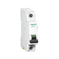 Acti 9 C60H-DC Miniature circuit breaker, 1-pole, 50-amp, C-curve, 6kA breaking capacity, 500VDC,DIN rail mounting, 20,000 cycle mechanical durability, 3,000 cycle electrical durability,EN/IEC60947-2