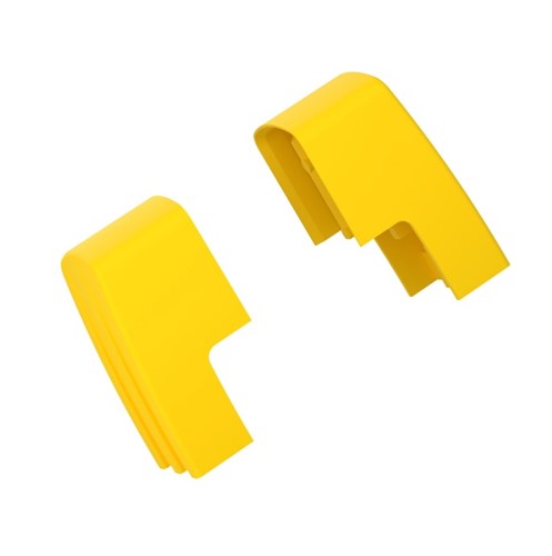 2-Pole end caps for Acti9 series, comb busbar side cover, yellow, cuttable, set of 10