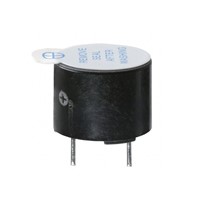 2300Hz 5VDC Magentic buzzer, 30mA 85dBa, 12mm case diameter, 9.5mm case height, 7.6mm pitch, fittedwith masking label
