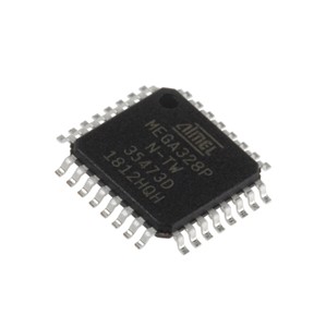 Atmel AVR ATMEGA Microprocessor, 8-bit RISC, 32Kb flash, 8Kb EEPROM, 16Kb RAM, 20MHz, 23 I/O pins, 8x 10-bit ADC, 32-pin TQFP SMD package