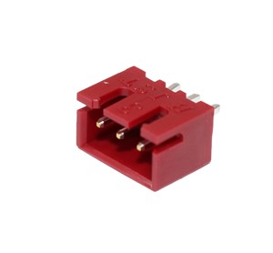 3-Pin male vertical mount PCB shrouded pin header polarised 2.5mm pitch RED coloured JST OEM