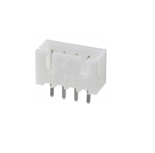 4-Pin male vertical mount PCB shrouded pin header polarised 2.5mm pitch JST