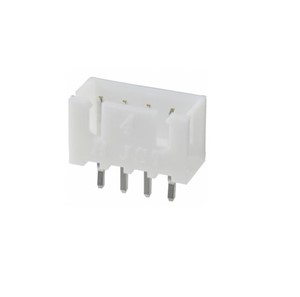 4-Pin male vertical mount PCB shrouded pin header polarised 2.5mm pitch JST