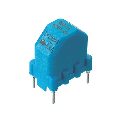 10mH @ 10kHz 2-Line common mode choke, 700mA current rating, 550mR DCR, -40c to +125c operatingtemperature range, ENEC/UL/VDE, 4-pin through hole package
