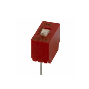 1-pole DIP Switch, SPST, extended actuator, 25mA switching current at 25VDC, 10,000 cyclemechanical life, -40c to +85c operating temperature range,gold plated contacts, UL94V-0 plastic enclosure