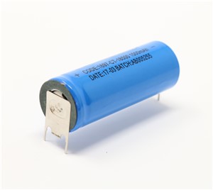 1700mAh Lithium-Ion rechargeable battery (Cham cell) 3.7V 18mm x 49mm 3-pin PCB mount package(2-pin + and 1-pin -) blue heatshrink customised black printing on top of battery to be suppliedprecisely as per approved drawings and
