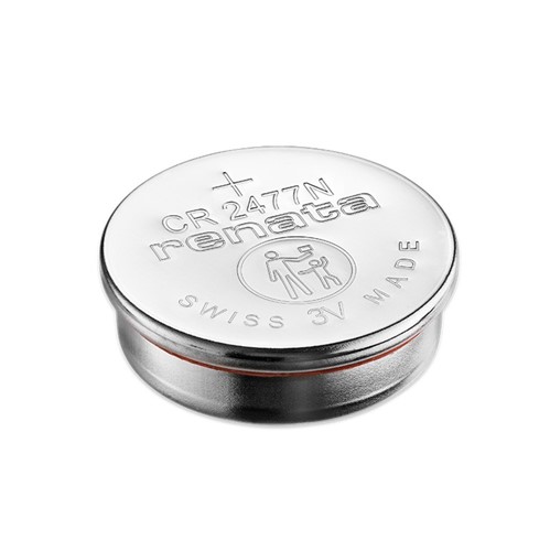 3V 950mAh Lithium coin cell battery (CR2477), 24.5mm x 7.7mm, 1.0mA continuous drain, -40c to+85c operating temperature range, high-rate pulse discharge, excellent low temperature performance,self-discharge &lt;1% per year