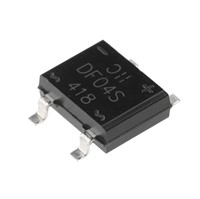 400V 1A SMD Bridge rectifier diode, glass passivated, 50A surge overload rating, 1.1Vf, -65cto +150c operating temperature range, 4-pin DF-S package
