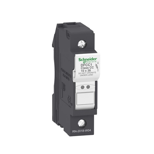 TeSys DF 1-pole fuse carrier, 30A 600VAC, DIN rail mounting, 3W maximum power dissipation, 10mm x38mm, IP20, IEC 60947-3