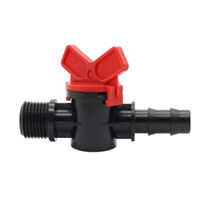 Water control valve, 1/2&quot; Male NPT thread to 13mm hose barb, long lifespan, red/black PVC, ON/OFFmarkings