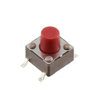 SMD Tactile switch SPST momentary (NO), 4-pin gullwing, 12VDC 50mA rated, 260gf operating force,100,000 cycle mechanical/electrical life, 6.2mm x 6.2mm body size, 5.0mm height (PCB to actuator)