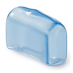 Soft PVC fuse cover, transparent blue, 22mm x 6mm x 12mm, 1.5mm wall thickness, RoHS approved