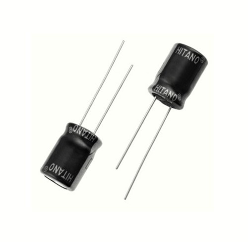 22uF 50V 20% Aluminium electrolytic capacitor 2mm PCB pitch 5mm x 11mm case size 5mm cropped PCBpins
