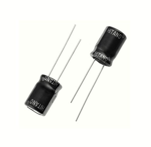 220uF 25V 20% Aluminium electrolytic capacitor, 8mm x 12mm case size, 3.5mm PCB pitch, 5mm lengthcropped PCB pins