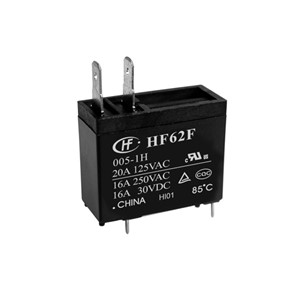 24VDC 20A Miniature high power relay, 1FORMA, 5kV dielectric strength, 480W maximum switching power,class B insulation standard, PCB mounting, 2 x male 4.8mm QC tabs, UL/CUL, TUV, CQC approved