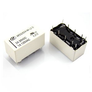 5VDC 2A / 125VAC 1A Sub-miniature DIP PCB mount relay, 8-pin, standard sensitivity, 90W powerrating, epoxy sealed, 2-coil latching, UL/CUL/TUV approved