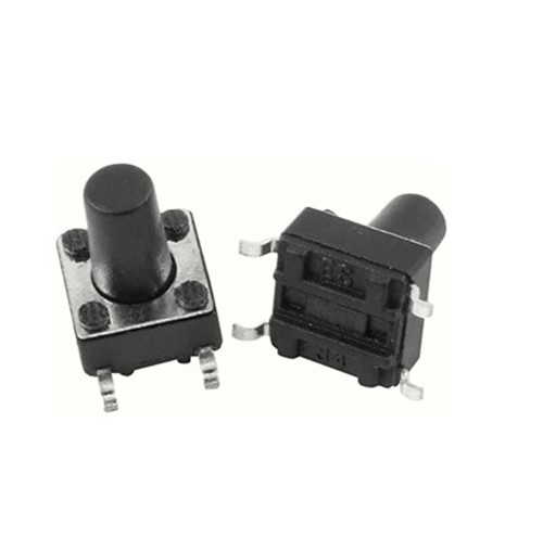 SMD Tactile Switch 6.0mm x 6.0mm, 9.5mm shaft height, 80,000 cycle (min) MTBF, 260gf operatingforce