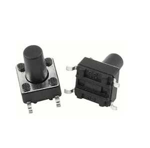 SMD Tactile Switch 6.0mm x 6.0mm, 9.5mm shaft height, 80,000 cycle (min) MTBF, 260gf operatingforce