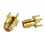 SMA Female vertical mount PCB connector, 5u" Gold flash plating, 6.5mm x 6.5mm
