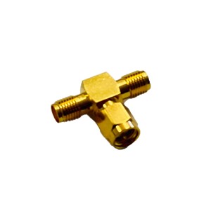 SMA 2-way Splitter 1 x male 2 x female right angle 5u Gold plated