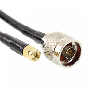 SMA Male to N male coaxial cable, 1500mm length, LL195 PE jacket low loss black cable, UVresistant, adhesive heatshrink, as per approved samples and drawings, revision A