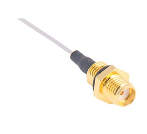 SMA Female bulkhead connector (KM-011022E) to I-PEX connector loom 135mm 1.13mm low lossantenna cable Gold plating thickness 5u AU welded construction adhesive heatshrink rubbergasket included nuts and washers to be supplied