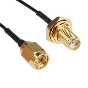 2990mm SMA male to SMA female antenna extension loom, RG58 low loss coaxial cable, Gold 5u"plating, adhesive heatshrink, welded construction