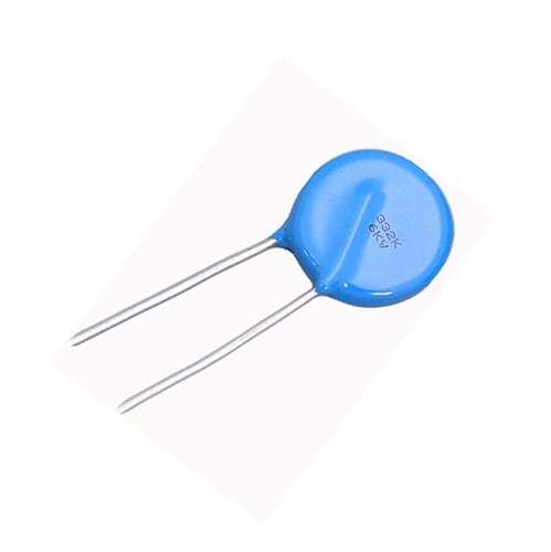 4.7nF 3kV 20% Z5U High voltage ceramic disc capacitor, epoxy coated, Class II, 25mm straightlegs, 5mm PCB pitch, 0.6mm pin diameter, 13mm disc diameter, 5mm thick, -25c to +85c operatingtemperature range